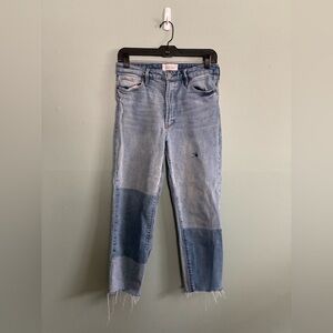 Dear John Jeans Womens 27 Blue Frankie Straight Super High Rise Cropped Denim